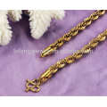 Collar de cadena de cuerda de oro 18k chapado en cobre, collares de latón al por mayor